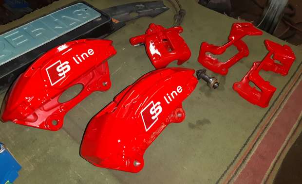 Покраска суппортов Audi S-Line Покраска суппортов Audi S-Line