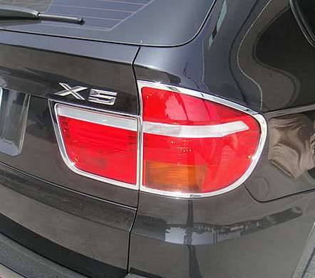 Накладки на задние фонари хромированные IDFR 1-BW652-02C для BMW X5 E70 2006-2013