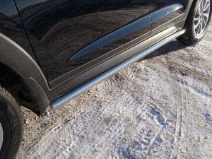 Подножки-трубы диам.60мм, нержавейка, для авто Hyundai Tucson/ IX35 2015-