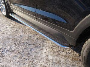 Подножки с листом диам.42мм, лист и окантовка нержавейка, для авто Hyundai Tucson/ IX35 2015-