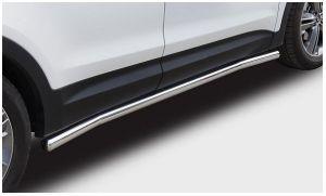 Подножки-трубы диам.60мм, нержавейка (возможен заказ черного или серого цвета), для авто Hyundai Grand Santa Fe 2013-