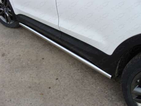 Подножки-трубы диам.60мм, нержавейка, для авто Hyundai Santa Fe 2012-2018 (HYUNSF4WD15.09)
