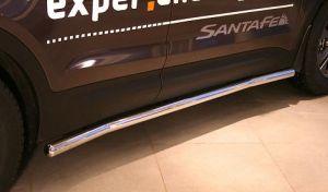 Подножки-трубы диам.60мм, нержавейка, для авто Hyundai Santa Fe 2012-