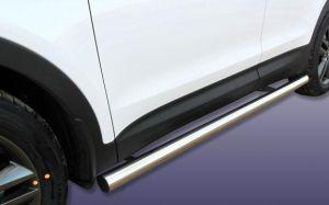 Подножки-трубы диам.76мм, нержавейка, для авто Hyundai SantaFe 2012-