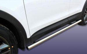 Подножки-трубы диам.57мм, нержавейка, для авто Hyundai SantaFe 2012-
