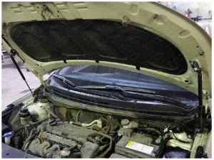 Упор гидропневматический капота с крепежем, для авто Kia Rio 2011-2015, 2015- (KIARIO15.02Y)