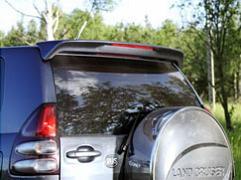 Спойлер под покраску на крышу с стоп-сигналом, стеклопластик в грунте, для авто Toyota Land Cruiser Prado 120, Lexus GX 470 2002-2009