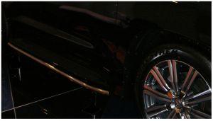 Окантовка штатных подножек диам.42мм (крепятся под порог), нержавейка, для авто Lexus LX 2015-