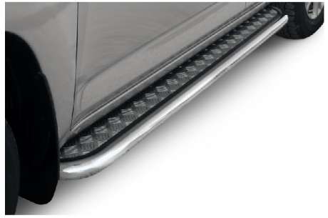 Подножки с листом, лист алюминий, окантовка нержавейка диам.57мм, для авто Lexus RX 2009-2012, 2012- (SL-LRX35-12.008)