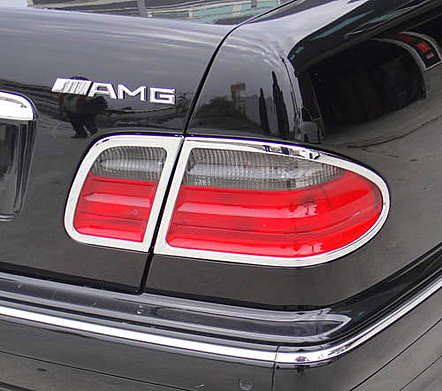 Накладки на задние фонари хромированные IDFR 1-MB202-02C для Mercedes-Benz W210 E-Class Седан 1995-2002