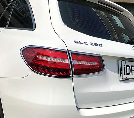 Накладки на задние фонари хромированные IDFR 1-MB332-02C для Mercedes Benz X253 GLC Class 2015-2019