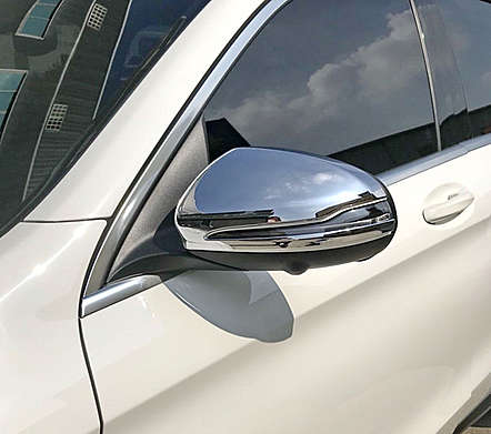 Накладки на зеркала хромированные IDFR 1-MB332-04C для Mercedes Benz X253 GLC Class 2015-2019