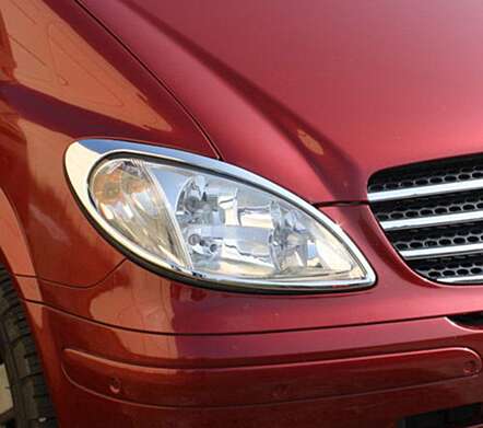 Накладки на передние фары хромированные IDFR 1-MB701-01C для Mercedes-Benz W639 V-Class 2005-2011