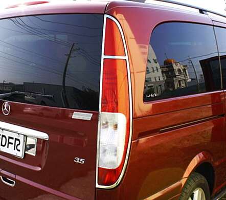 Накладки на задние фонари хромированные IDFR 1-MB701-02C для Mercedes-Benz W639 V-Class 2005-2011