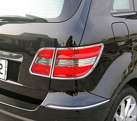 Накладки на задние фонари хромированные IDFR 1-MB050-02C для Mercedes Benz W245 B-Class 2005-2012