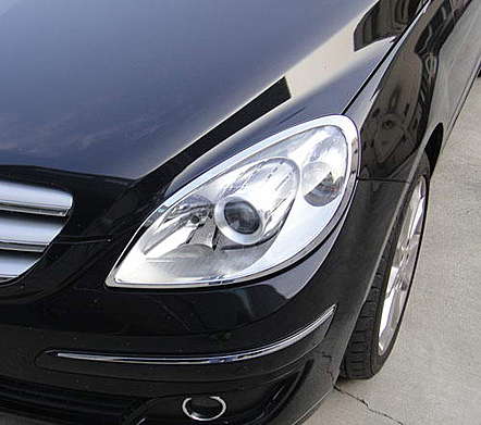 Накладки на передние фары хромированные IDFR 1-MB050-01C для Mercedes Benz W245 B-Class 2005-2012