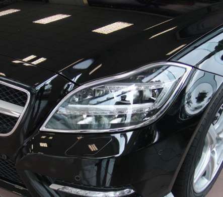 Накладки на передние фары хромированные IDFR 1-MB191-01C для Mercedes Benz W218 CLS Class 2011-2014 