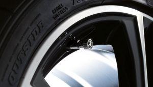 Колесные колпачки черные с логотипом для Mercedes-Benz A-klasse IV (W177) 2018-