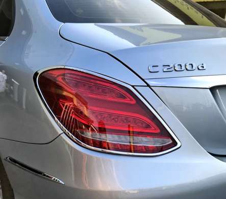 Накладки на задние фонари хромированные IDFR 1-MB111-02C для Mercedes-Benz W205 C Class 2014-2018