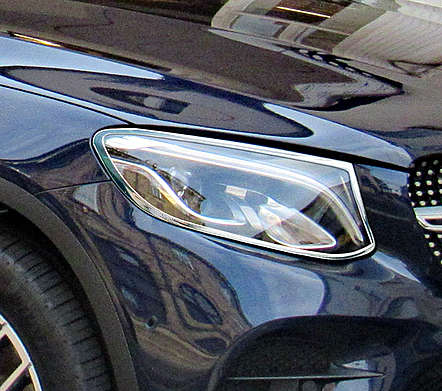 Накладки на передние фары хромированные IDFR 1-MB333-01C для Mercedes-Benz С253 GLС Coupe 2016-2019