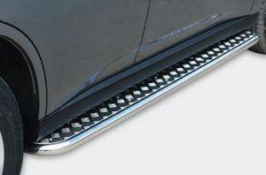 Подножки с листом диам.42мм, лист алюминий, окантовка нержавейка, для авто Mitsubishi Outlander 2012-