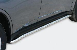 Подножки-трубы под кузов диам.42мм, нержавейка (возможен заказ черного или серого цвета), для авто Mitsubishi Outlander 2012-2015, 2015- 