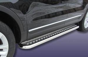 Подножки с листом, лист алюминий, окантовка нержавейка диам.57мм, для авто Ford Explorer 2011-