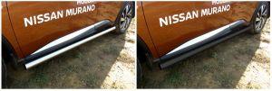 Подножки-трубы диам.76мм, нержавейка (возможен заказ сталь с черным покрытием -50%), для авто Nissan Murano Z52 2016-