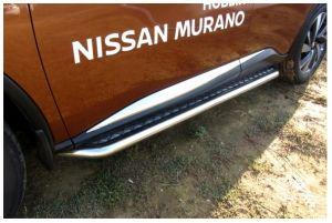 Подножки с листом, лист алюминий, окантовка нержавейка диам.57мм, для авто Nissan Murano Z52 2016-