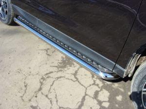 Подножки с листом диам.60мм, лист алюминий, окантовка нержавейка, для авто Subaru Forester 2013-