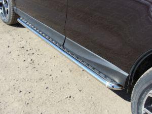 Подножки с листом диам.42мм, лист алюминий, окантовка нержавейка, для авто Subaru Forester 2013-