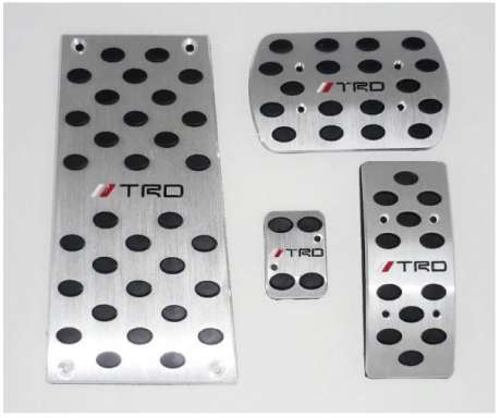 Накладки на педали "TRD-Style", алюминий, 4шт, для авто Toyota Camry V40, V50 АТ 2006-2018