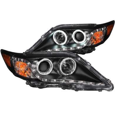 Передняя оптика диодная черная с ангельскими глазками Anzo 121442 для Toyota Camry 2010-2012