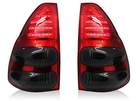 Задняя оптика диодная красная с темными вставками Lexus Style для Toyota Land Cruiser Prado 120