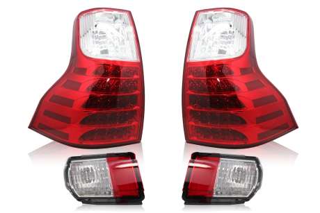Задняя оптика диодная красная с задними противотуманными фонарями для Toyota Land Cruiser Prado 150