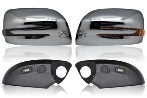 Корпуса зеркал с повторителями в стиле "Mercedes-Benz" для Toyota Land Cruiser Prado 150 (хромированные)