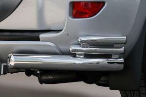 Защита заднего бампера уголки тройные диам.76/42/42мм, нержавейка (возможен заказ черного или серого цвета), для авто Toyota RAV4 короткая 2010-2012