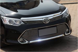 Решетки радиатора и бампера стальные для Toyota Camry 2015-