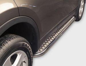 Подножки с листом, лист алюминий, окантовка нержавейка диам.60мм, для авто Toyota RAV4 2013-