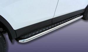 Подножки с листом, лист алюминий, окантовка нержавейка диам.57мм, для авто Toyota RAV4 2013-