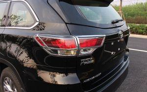 Накладки на задние фары хромированные для Toyota Highlander 2014-