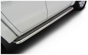 Подножки с листом, лист алюминий, окантовка нержавейка диам.57мм, для авто Volkswagen Amarok 2010-2016