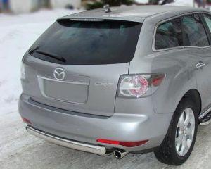 Защита заднего бампера центральная овальная диам.75x42мм, для авто Mazda CX-7 2010-