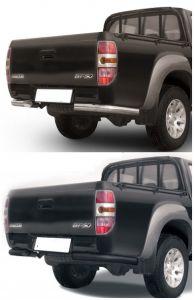 Защита заднего бампера уголки диам.76мм, нержавейка (возможен заказ сталь с черным покрытием -60%), для авто Mazda BT-50, Ford Ranger 2006-2011