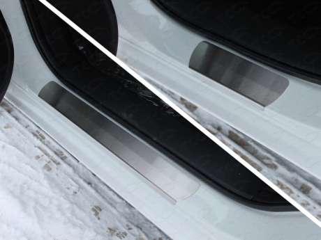 Накладки на пороги (лист шлифованный) код MAZ615-04 для Mazda 6 2015-