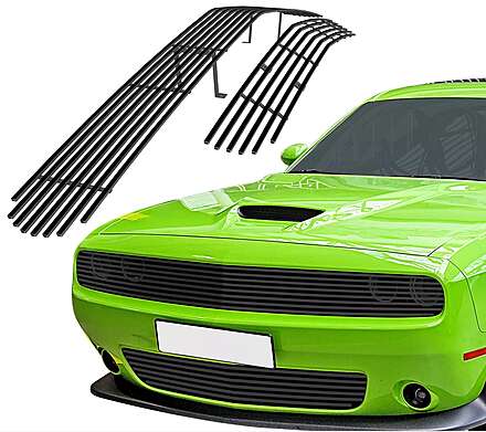 Решетка бампера черная стальная 2шт. D61164J для Dodge Challenger 2015-2023