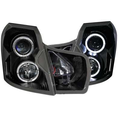 Передняя оптика черная с ангельскими глазками Halo Style для Cadillac CTS 2003-2007