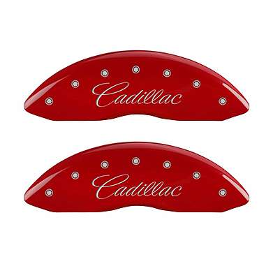 Накладки на суппорта цвет красный с логотипом Cadillac комплект 4шт. MGP CPR4533R для Cadillac Escalade 2007-2020