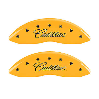 Накладки на суппорта цвет желтый с логотипом Cadillac комплект 4шт. MGP CPR4530Y для Cadillac Escalade 2007-2020