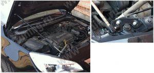 Упор гидропневматический капота с крепежем, для авто Opel Astra J 2009-